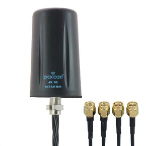 Proxicast Vandal Resistant 2x2 MIMO Low Profile 4G/5G هوائي تثبيت لولبي متعدد الاتجاهات - 10 أقدام Coax Leads - لـ Cisco وCradlepoint وDigi وPepwave وSierra Wireless وغيرها (ANT-121-M22)