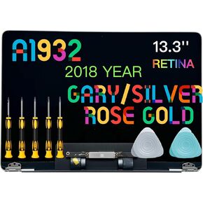 Seven Puppy Replacement New A1932 LCD Full Assembly for MacBook Air Retina 13.3" 2018 A1932 LCD Display Full Assembly 2018 Year EMC 3184 MRE82 (Space Gray)