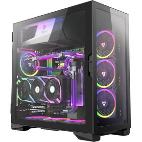 Antec C8، المراوح غير متضمنة، متوافق مع RTX 40، حجرة مزدوجة، تصميم بدون أدوات، نوع C، دعم مشعاع 360 مم، لوحات أمامية وجانبية من الزجاج المقسى غير الملحوم، حافظة كمبيوتر E-ATX ذات برج كامل لتدفق الهواء العالي in Kuwait
