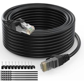 كابل إيثرنت Cat6 (250 قدم) سلك شبكة Cat6، كابل تصحيح RJ45 يدعم Cat6، Cat5E، Cat5-يتضمن 25 رابطًا و25 مشبك كابل in Kuwait
