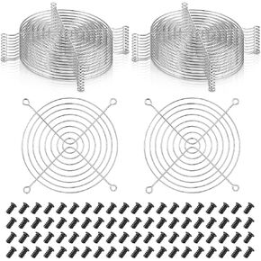 20 Pack 120mm Fan Grill Guard Finger Grills with 80 Screws 120mm Fan Finger Grill Grills grilles Guard Filter Metal slivery Black Replacement Screws