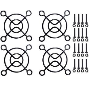 Easycargo 4pcs 40mm Black Fan Grill/Guard with Screws + Nuts (4 Pack)