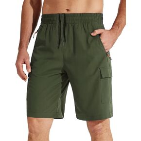 Libin Men's Hiking Cargo Shorts Lightweight Quick Dry Athletic Casual Shorts for Golf Outdoor Active Zipper Pockets
