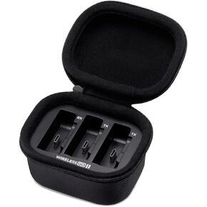 حقيبة شحن RØDE لجهاز Wireless GO II مع إمكانية إعادة الشحن بالكامل، وغلاف متين ونظام سحاب