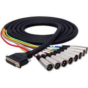 Hosa Balanced Snake DB25 to XLR3M - (9 Feet) (Black)