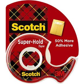 Scotch Super-Hold Tape, 4 Rolls, Transparent Finish, 50% More Adhesive, Trusted Favorite, 3./4 x 650 Inches, Dispensered (4198)