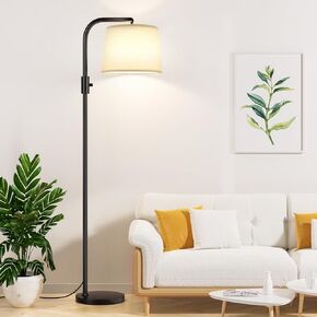 Ambimall Fully Dimmable Floor Lamp - 9W LED Bulb, Adjust Head, Rotary Switch, Easy Assembly, from 0 to 100% Brightness
