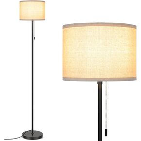 FOLKSMATE Floor Lamp for Living Room, LED Modern Simple Standing Lamps, Tall Lamp for Bedroom, Kid, Office, Reading Room Black Pole Light Without Bulb