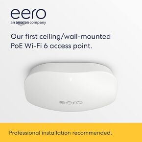 Amazon eero PoE 6، نقطة وصول Wi-Fi 6 مزدوجة النطاق قابلة للتركيب على السقف/الحائط | بو بالطاقة | محول التيار المتردد غير متضمن