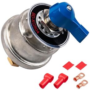 Battery Disconnect Switch Heavy Duty 300A with Face Plate, Battery Disconnect Switch 12V - 24V with Copper Contacts, Battery Switch for Car Vehicle RV Truck Boat Marine Outboards
