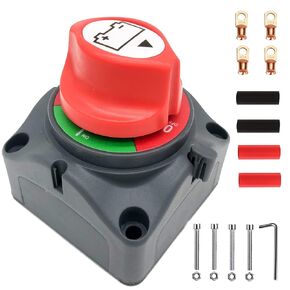 Battery Disconnect Switch 12V 24V 48V Master Isolator Cut Off Switch for Marine Boat Car Truck Camper RV Trailer Vehicles Engine Application (On/Off)