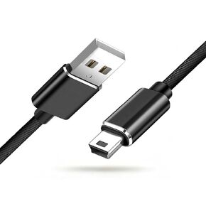 Mini USB Charger Cable for Texas Instruments Calculator TI-84 Plus CE/TI 84 Plus C Silver Edition/TI Nspire CX/CAS Graphing Calculator Charging Cord Nylon Braided (3FT, Black)