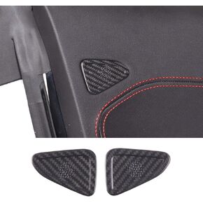 TOYCIDFG Car Side Door A-Pillar Speaker Cover for C8 Corvette Stingray 2020-2023 Z06 Z51 Interior Genuine Carbon Fiber Sound Ring Trim (Big speaker cover - Low-spec version)