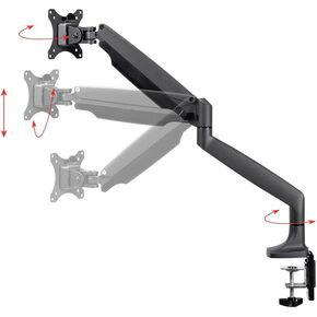 Monoprice Adjustable Gas Spring Desk Mount - Silver for 15 to 34 Inch Monitors, Vessa 100x100, Weight 19.8lbs - Workstream - Workstream Collection
