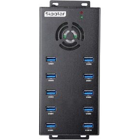 Powered USB Hub 3.0, Sipolar 10-Port USB Hub with 12V 10A Power Adapter, Multi USB Port Expander Fast Data Transfer USB Data Hub Splitter for Laptop, PC,Mobile, Mobile HDD, Flash Drives