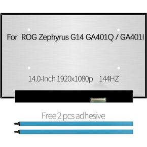 LCD LED Screen Replacement for Asus ROG Zephyrus G14 GA401Q 144Hz 100% sRGB FHD 1920X1080 IPS Display
