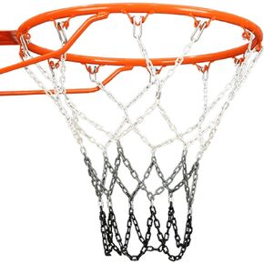 2LBS Basketball Net Chain Outdoor Heavy Duty, Chain Basketball Net Rust Proof Outdoor (Grey+Black)
