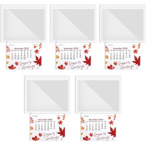 Glenmal 2024 Peel and Stick Calendar 2-in-1 Car Calendar Wall Calendar Sticker Decal with Blank Clear Pocket and Adhesive Backing for Business Cards Auto Car Truck Laptop Fridge(5 Pcs) in Kuwait
