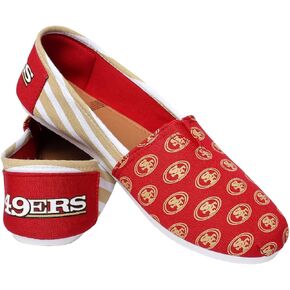 FOCO Women's NFL Team Logo Ladies Fashion Slip On Canvas Shoes