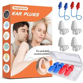 Ear Plugs for Sleeping Noise Cancelling,Reusable Earplugs for Sleeping, Concert, Snoring, Travel, Comfortable Type,33dB Highest NRR 8 Pairs 3Colors4
