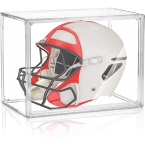 Football Helmet Display Case, Full Size Football Helmet Display Case Full Size with Mirror and Detachable Base UV Protection Clear Dust-Proof Box for Collectibles Memorabilia Storage Showcase