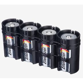 Storacell SLD4ORG by Powerpax SlimLine D Battery Caddy, Orange, Holds 4 Batteries, 1 Count (Pack of 1) in Saudi Arabia