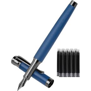 Luxury Fountain Pen Set,Ink Pen for Smooth Writing,Medium Nib,Includes 10 Ink Cartridges&Ink Converter,Best Pen Gift Case for Men & Women,fancy,Journaling,Executive Office pen-Black