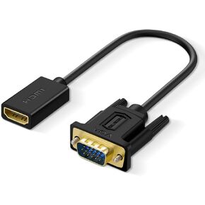 HDMI to VGA, HDMI to VGA Adapter (Female to Male) Compatible with Monitor, PC, Xbox, TV Stick, Raspberry Pi, Roku, Computer, Laptop (6 Inch)