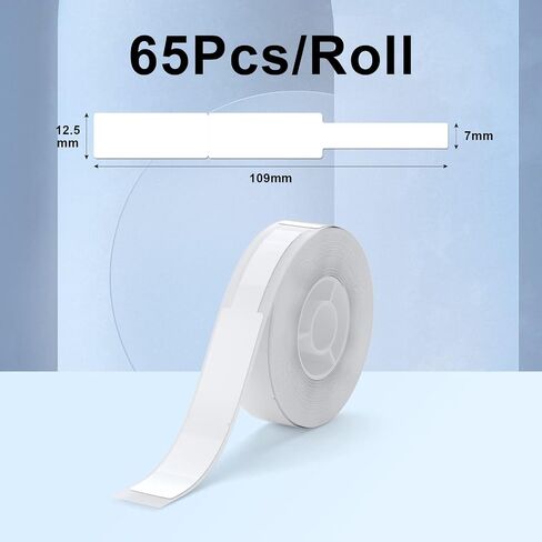 NIIMBOT D11 Label Maker Tape 6Rolls Adhesive White Label Paper 0.47" X 1.57" (12 X 40mm) 160 Labels/Roll, Compatible for NIIMBOT D11 D110 Label Printer, Thermal Paper Black on White, 6-Roll in Saudi Arabia