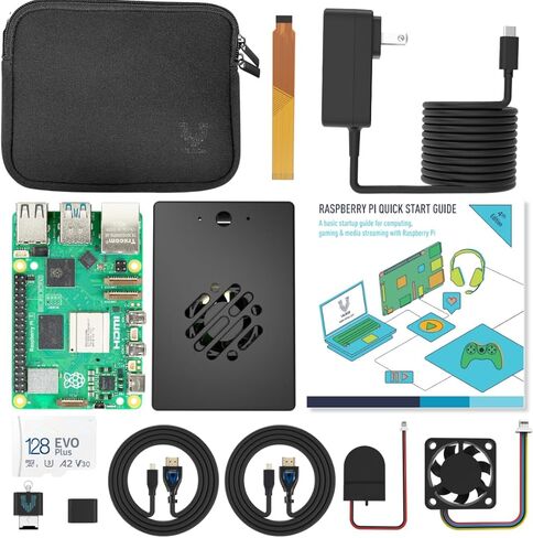 Vilros Raspberry Pi 5-4GB Starter Kit - Turbo Cooled MAX Edition - 128GB Memory (Aluminum Black) in Saudi Arabia