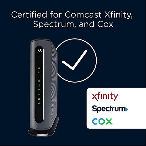 Motorola MG8702- DOCSIS 3.1 Cable Modem Wi-Fi Router,(High Speed Combo) with Intelligent Power Boost - AC3200 Wi-Fi Speed, Approved for Comcast Xfinity, Cox, and Charter Spectrum - (Renewed ) in Saudi Arabia