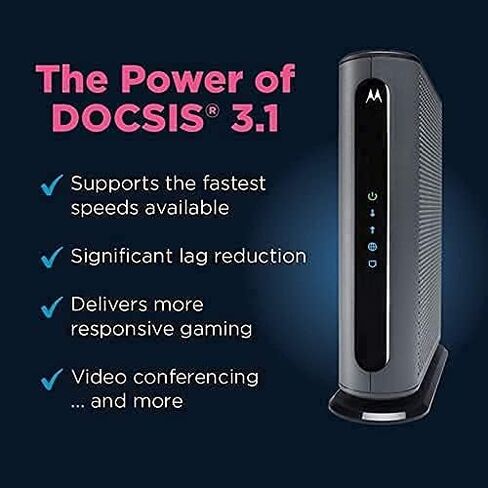 Motorola MG8702- DOCSIS 3.1 Cable Modem Wi-Fi Router,(High Speed Combo) with Intelligent Power Boost - AC3200 Wi-Fi Speed, Approved for Comcast Xfinity, Cox, and Charter Spectrum - (Renewed ) in Saudi Arabia
