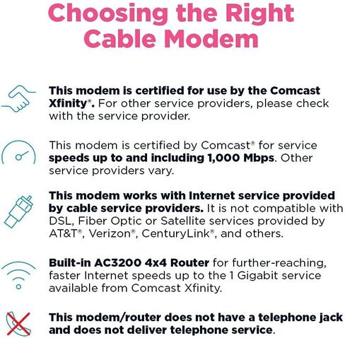 Motorola MG8702- DOCSIS 3.1 Cable Modem Wi-Fi Router,(High Speed Combo) with Intelligent Power Boost - AC3200 Wi-Fi Speed, Approved for Comcast Xfinity, Cox, and Charter Spectrum - (Renewed ) in Saudi Arabia