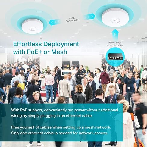 TP-Link EAP670 V2 Omada WiFi 6 Ultra- Slim AX5400 Wireless 2.5G Ceiling Mount Access Point Support Mesh, OFDMA, Seamless Roaming, HE160 & MU-MIMO SDN Integrated Cloud Access & Omada App PoE+ in Saudi Arabia