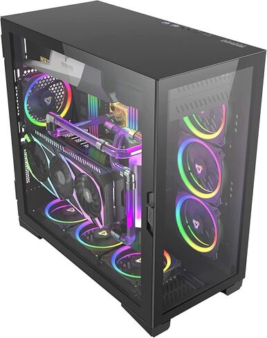 Antec C8، المراوح غير متضمنة، متوافق مع RTX 40، حجرة مزدوجة، تصميم بدون أدوات، نوع C، دعم مشعاع 360 مم، لوحات أمامية وجانبية من الزجاج المقسى غير الملحوم، حافظة كمبيوتر E-ATX ذات برج كامل لتدفق الهواء العالي in Kuwait