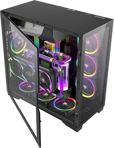 Antec C8، المراوح غير متضمنة، متوافق مع RTX 40، حجرة مزدوجة، تصميم بدون أدوات، نوع C، دعم مشعاع 360 مم، لوحات أمامية وجانبية من الزجاج المقسى غير الملحوم، حافظة كمبيوتر E-ATX ذات برج كامل لتدفق الهواء العالي in Kuwait