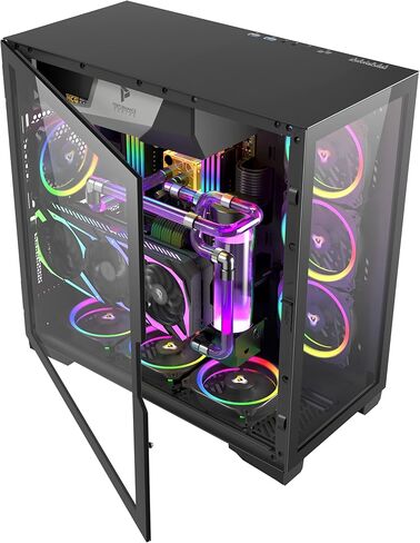 Antec C8، المراوح غير متضمنة، متوافق مع RTX 40، حجرة مزدوجة، تصميم بدون أدوات، نوع C، دعم مشعاع 360 مم، لوحات أمامية وجانبية من الزجاج المقسى غير الملحوم، حافظة كمبيوتر E-ATX ذات برج كامل لتدفق الهواء العالي in Kuwait