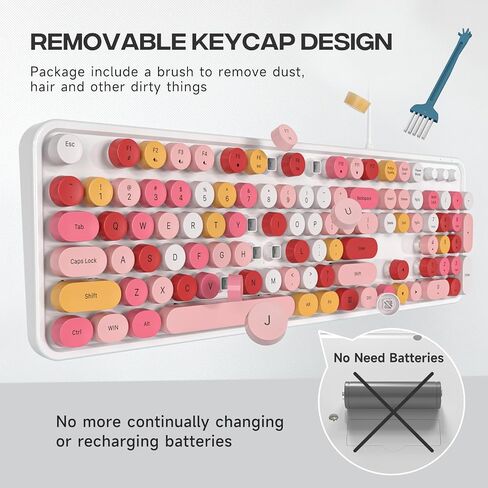 Wired Keyboard, 104 Keys Full-Sized Typewriter Keyboards, USB Office Keyboard with Number Pad, Caps Indicators, Foldable Stands for Windows, PC, Laptop, Desktop (Purple Colorful) in Saudi Arabia