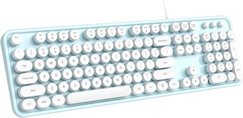 Wired Keyboard, 104 Keys Full-Sized Typewriter Keyboards, USB Office Keyboard with Number Pad, Caps Indicators, Foldable Stands for Windows, PC, Laptop, Desktop (Purple Colorful) in Saudi Arabia