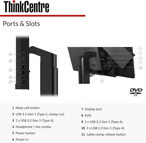 Lenovo ThinkCentre M90a | Business All-in-one Desktop | 23.8" FHD IPS Display | Intel Core i5 Processor | Wi-Fi 6 | FHD Webcome | Win 11 Pro in Saudi Arabia