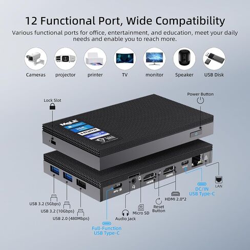 MeLE Mini PC Quieter 4C, N100 Fanless Mini PC 16GB RAM 512GB Storage | Full-functional USB-C, Support 4K triple display,dual-band WiFi, ideal for Home, Office, Education,Industry, Astrophotography in Kuwait