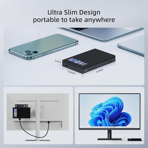 MeLE Mini PC Quieter 4C - الجيل الثاني عشر N100، تصميم بدون مروحة، ذاكرة وصول عشوائي 16 جيجابايت، ذاكرة وصول عشوائي 512 جيجابايت، Windows 11 Pro، شبكة LAN مزدوجة، 2.4/5G Wi-Fi، USB-C كامل الوظائف، سطح مكتب ثلاثي العرض 4K في المنزل والمكتب والتعليم إنترنت  in Kuwait