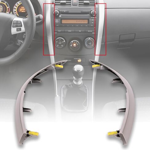 Left & Right Upper Side Central Dashboard Cover Strip Trim 55436-02330 55435-02370 Compatible with Toyota Corolla 2010 2011 2012 2013 Dash Board A/C Outlet Air Vent Panel Trim in Saudi Arabia