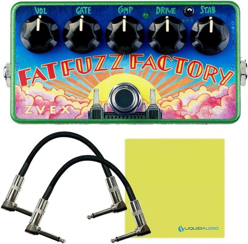 ZVEX Fat Fuzz Factory Vexter VFFF مجموعة دواسة التأثير مع 2X الزاوية اليمنى 6 بوصة كابل التصحيح وقماش تلميع الصوت السائل in Saudi Arabia