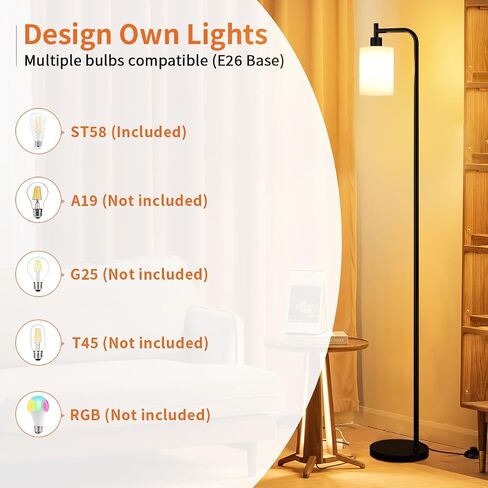 مصباح أرضي صناعي بغطاء زجاجي - أسود، مصابيح LED، مفتاح دواسة القدم، سهل التجميع in Saudi Arabia