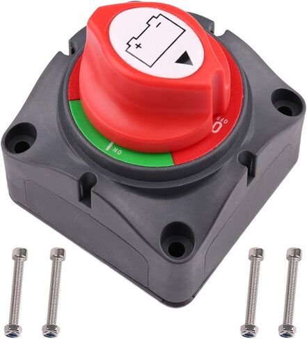 1-2-Both-Off Battery Disconnect Switch, 12V 24V 48V Battery Selector Master Cutoff Switch for Marine Boat Car RV ATV UTV Vehicle, Waterproof Heavy Duty Battery Isolator Switch, 200/1250Amps in Saudi Arabia