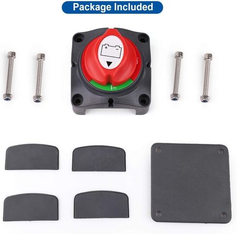 1-2-Both-Off Battery Disconnect Switch, 12V 24V 48V Battery Selector Master Cutoff Switch for Marine Boat Car RV ATV UTV Vehicle, Waterproof Heavy Duty Battery Isolator Switch, 200/1250Amps in Saudi Arabia
