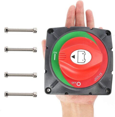 1-2-Both-Off Battery Disconnect Switch, 12V 24V 48V Battery Selector Master Cutoff Switch for Marine Boat Car RV ATV UTV Vehicle, Waterproof Heavy Duty Battery Isolator Switch, 200/1250Amps in Saudi Arabia