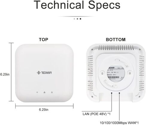 AX1800 WiFi 6 Wireless Access Point｜Seamless Roaming｜Gigabit Ethernet Port｜Covers Up to 5500 sq. ft and 120 Devices in Kuwait