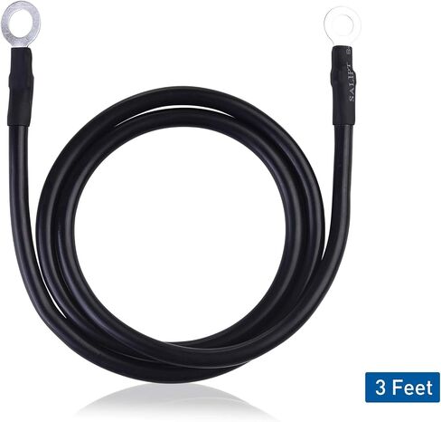 Cable Matters 6 Gauge Battery Cable Inverter Power Cable with Oxygen-Free Copper 2 Feet - Black + Red 2 Piece Set in Kuwait